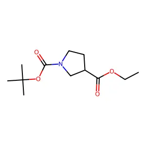 (S)-1-tert-butyl 3-ethyl pyrrolidine-1,3-dicarboxylate structure