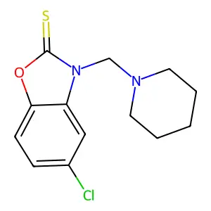 5-chloro-3-(1-piperidinylmethyl)-1,3-benzoxazole-2(3H)-thione structure