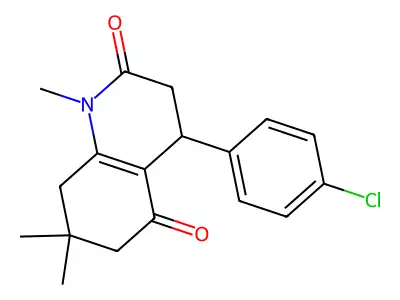 4-(4-chlorophenyl)-1,7,7-trimethyl-4,6,7,8-tetrahydro-2,5(1H,3H)-quinolinedione structure
