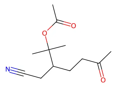 2-(Cyanomethyl)-1,1-dimethyl-5-oxohexyl acetate structure