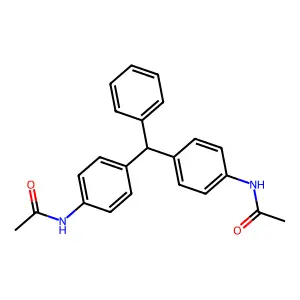 N-[4-[(4-acetamidophenyl)-phenylmethyl]phenyl]acetamide structure