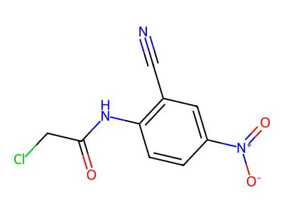 2-chloro-N-(2-cyano-4-nitrophenyl)acetamide structure