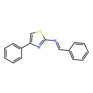4-苯基-N-(苯基亚甲基)-2-噻唑胺 structure