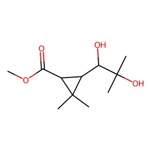 Methyl (1R,3S)-3-((1S)-1,2-dihydroxy-2-methyl-propyl)-2,2-dimethylcyclopropane-1-carboxylate structure