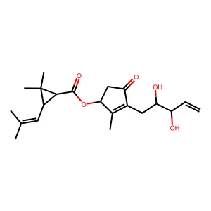((1S)-3-((2S)-2,3-Dihydroxypent-4-enyl)-2-methyl-4-oxo-1-cyclopent-2-enyl) (1R,3S)-2,2-dimethyl-3-(2-methylprop-1-enyl)cyclopropane-1-carboxylate structure