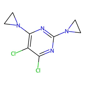 Pyrimidine, 2,4-bis(1-aziridinyl)-5,6-dichloro- structure