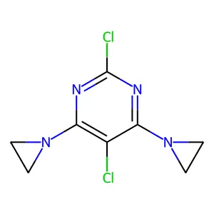 Pyrimidine, 4,6-bis(1-aziridinyl)-2,5-dichloro- structure