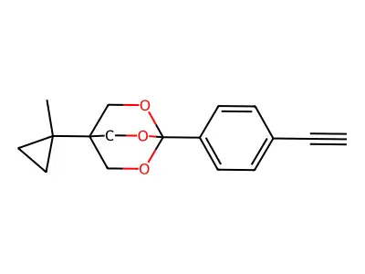 2,6,7-Trioxabicyclo(2.2.2)octane, 1-(4-ethynylphenyl)-4-(1-methylcyclopropyl)- structure