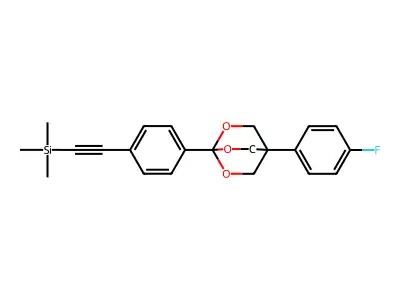 Silane, ((4-(4-(4-fluorophenyl)-2,6,7-trioxabicyclo(2.2.2)oct-1-yl)phenyl)ethynyl)trimethyl- structure