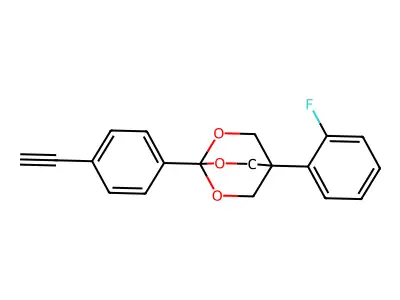 2,6,7-Trioxabicyclo(2.2.2)octane, 1-(4-ethynylphenyl)-4-(2-fluorophenyl)- structure