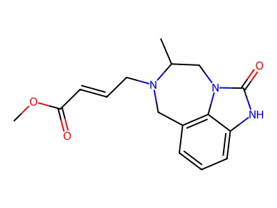 2-Butenoic acid,4-(1,2,4,5-tetrahydro-5-methyl-2-oxoimidazo[4,5,1-jk][1,4]benzodiazepin-6(7H)-yl)-,methyl ester, (2E)- structure