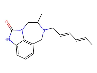 Imidazo[4,5,1-jk][1,4]benzodiazepin-2(1H)-one,6-(2E,4E)-2,4-hexadien-1-yl-4,5,6,7-tetrahydro-5-methyl- structure