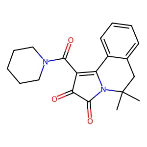 5,5-dimethyl-1-(piperidine-1-carbonyl)-6H-pyrrolo[2,1-a]isoquinoline-2,3-dione structure