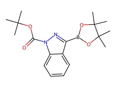 1-tert-Butoxycarbonyl-indaZole-3-boronic acid pinacol ester structure