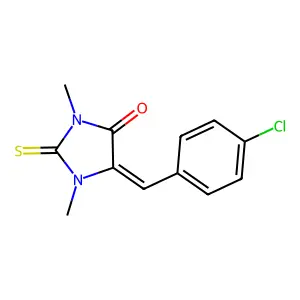 (5Z)-5-[(4-chlorophenyl)methylidene]-1,3-dimethyl-2-sulfanylideneimidazolidin-4-one structure