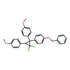 1,1-Dichloro-2-(4-benzyloxyphenyl)-2,3-bis(4-methoxyphenyl)cyclopropane structure