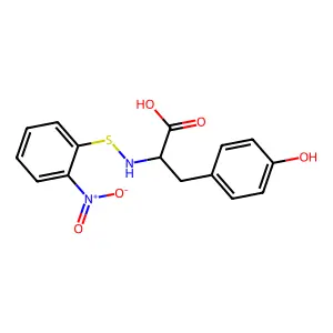 (2S)-3-(4-hydroxyphenyl)-2-[(2-nitrophenyl)sulfanylamino]propanoic acid structure