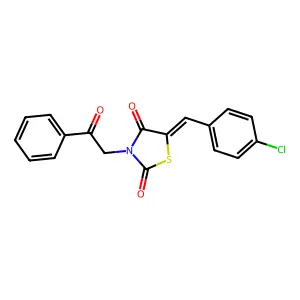 2,4-Thiazolidinedione, 5-((4-chlorophenyl)methylene)-3-(2-oxo-2-phenylethyl)- structure