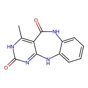2-Hydroxy-4-methylpyrimido(4,5-b)(1,5)benzodiazepin-5-one structure
