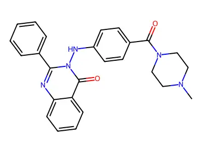 Piperazine, 1-methyl-4-(4-((4-oxo-2-phenyl-3(4H)-quinazolinyl)amino)benzoyl)- structure