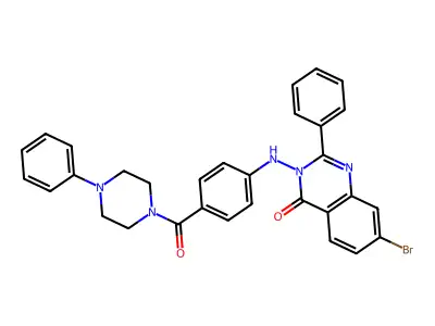 Piperazine, 1-(4-((7-bromo-4-oxo-2-phenyl-3(4H)-quinazolinyl)amino)benzoyl)-4-phenyl- structure