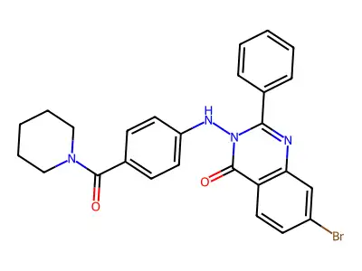 Piperidine, 1-(4-((7-bromo-4-oxo-2-phenyl-3(4H)-quinazolinyl)amino)benzoyl)- structure
