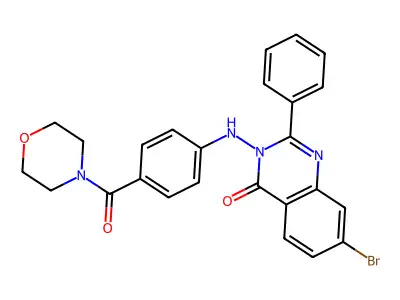 Morpholine, 4-(4-((7-bromo-4-oxo-2-phenyl-3(4H)-quinazolinyl)amino)benzoyl)- structure