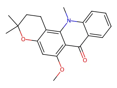 7H-Pyrano(2,3-c)acridin-7-one, 1,2,3,12-tetrahydro-6-methoxy-3,3,12-trimethyl- structure