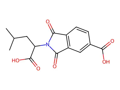 2-(1-carboxy-3-methylbutyl)-1,3-dioxo-2,3-dihydro-1H-isoindole-5-carboxylic acid structure