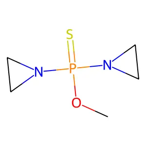O-Methyl bis[(aziridin-1-yl)]phosphinothioate structure