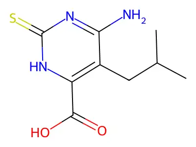 6-Amino-5-isobutyl-2-thioxo-1,2-dihydropyrimidine-4-carboxylic acid structure