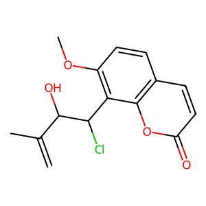 8-(1-Chloro-2-hydroxy-3-methylbut-3-enyl)-7-methoxycoumarin structure