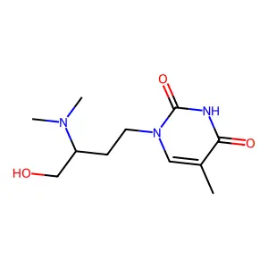 3-Dimethylamino-4-hydroxybutylthymine structure