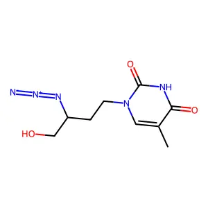 2,4(1H,3H)-Pyrimidinedione, 1-(3-azido-4-hydroxybutyl)-5-methyl-, (R)- structure