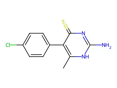 2-Amino-5-(4-chlorophenyl)-6-methylpyrimidine-4(1H)-thione structure