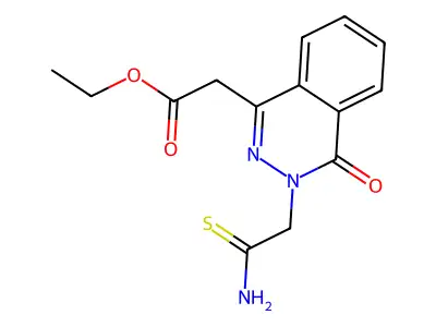Ethyl 2-[3-(2-amino-2-thioxoethyl)-4-oxo-3,4-dihydrophthalazin-1-yl]acetate structure