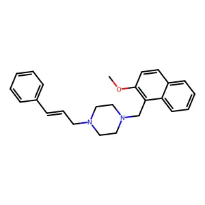 1-[(2-methoxynaphthalen-1-yl)methyl]-4-[(E)-3-phenylprop-2-enyl]piperazine structure