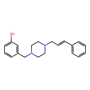 3-[[4-[(E)-3-phenylprop-2-enyl]piperazin-1-yl]methyl]phenol structure