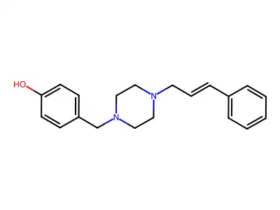 4-[[4-[(E)-3-phenylprop-2-enyl]piperazin-1-yl]methyl]phenol structure