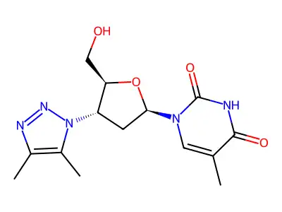 Thymidine, 3'-deoxy-3'-(4,5-dimethyl-1H-1,2,3-triazol-1-yl)- structure