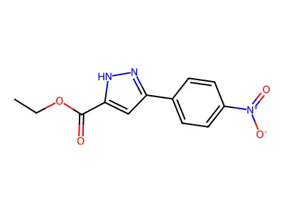 Ethyl 5-(4-nitrophenyl)-1H-pyrazole-3-carboxylate structure