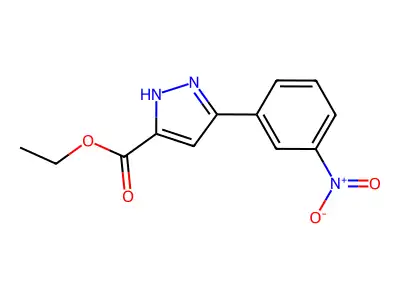 ethyl 5-(3-nitrophenyl)-1H-pyrazole-3-carboxylate structure