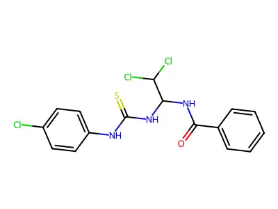 N-(2,2-Dichloro-1-(3-(4-chlorophenyl)thioureido)ethyl)benzamide structure