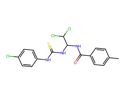 N-(2,2-Dichloro-1-(((4-chloroanilino)carbothioyl)amino)ethyl)-4-methylbenzamide structure
