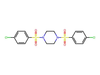 1,4-Bis[(4-chlorophenyl)sulfonyl]piperazine structure