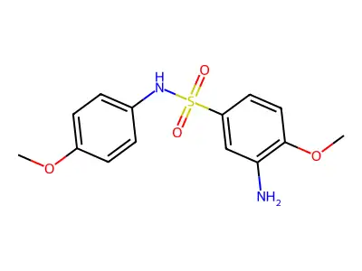 3-amino-4-methoxy-N-(4-methoxyphenyl)benzene-1-sulfonamide structure