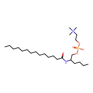2-Tetradecanoylaminohexanol-1-phosphocholine structure
