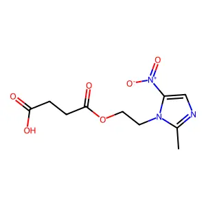 Butanedioic acid, 1-(2-(2-methyl-5-nitro-1H-imidazol-1-yl)ethyl) ester structure