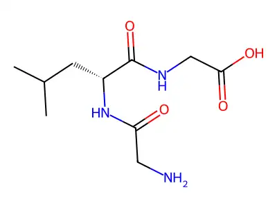 2-[[(2R)-2-[(2-aminoacetyl)amino]-4-methylpentanoyl]amino]acetic acid structure