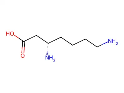 (3S)-3,7-diaminoheptanoic acid structure